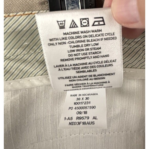 Ariat Performance Khaki Pants Mens 38x30 Beige Tan Straight Zip Pocket - Picture 8 of 13